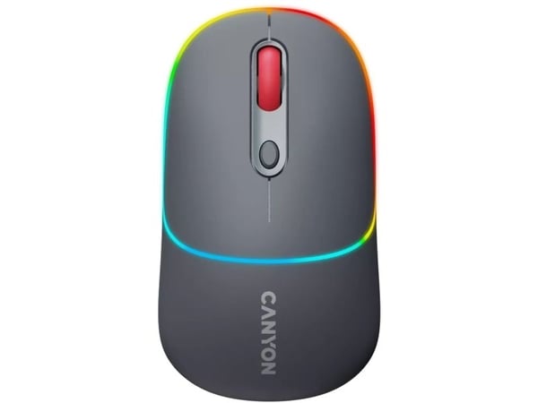 Canyon MW-22, Ambidekstriøs, Optisk, RF trådløs + Bluetooth, 1600 DPI, Grå