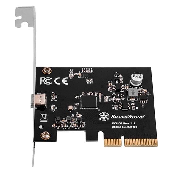 Silverstone ECU06, PCIe, USB 3.2 Gen 2 (3.1 Gen 2), Låg profil, PCIe 3.1, 20 Gbit/s, 0 - 85 ° C