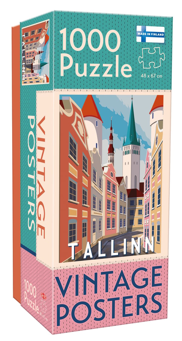 Tactic Puzzle Lovers Vintage plakater Tallinn 1000 stk puslespill