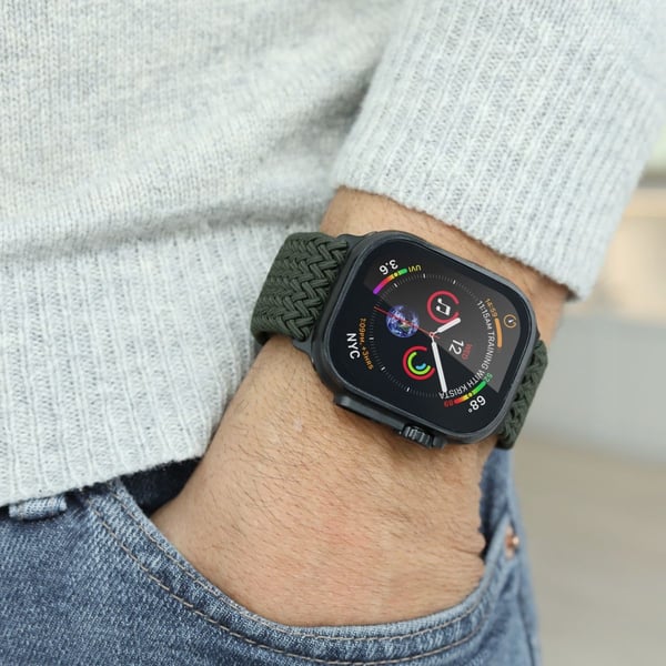 Vonmählen AWS00196, Band, Smartklokke, Svart, Oliven, Apple, Apple Watch, Nylon