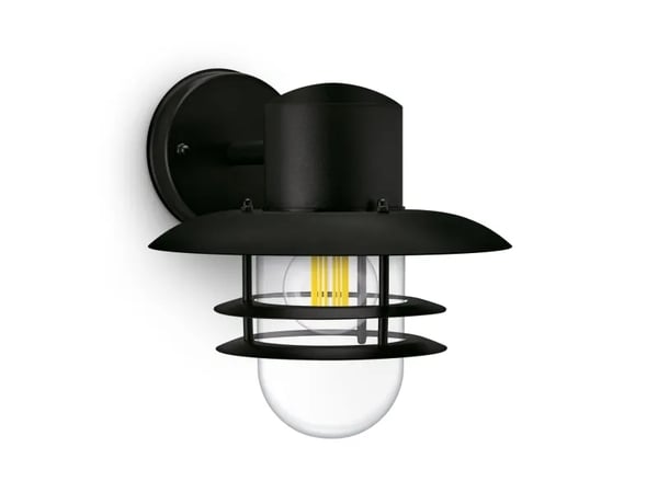 Philips Inyma vägglampa 25 W E27 ljuskälla medföljer inte, Väggbelysning för utomhusbruk, Svart, Metall, IP44, Terass, Trädgård, I