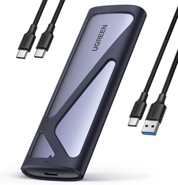 UGREEN CM400 M.2 SSD-kotelo, NVMe, SATA, 10Gbps, USB-C (harmaa)