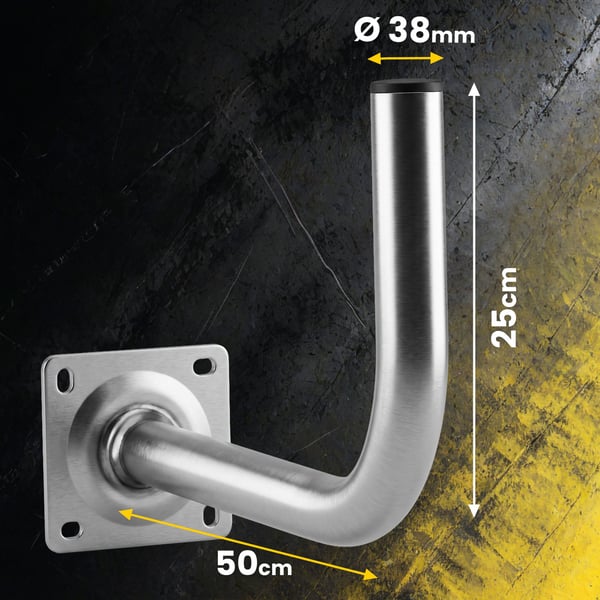 Extralink WALL MOUNT L500, Rustfritt stål, Vinkelbrakett, 14 kg, Stål, Generelle formål, Galvanisert belegg, Sinkbelegg