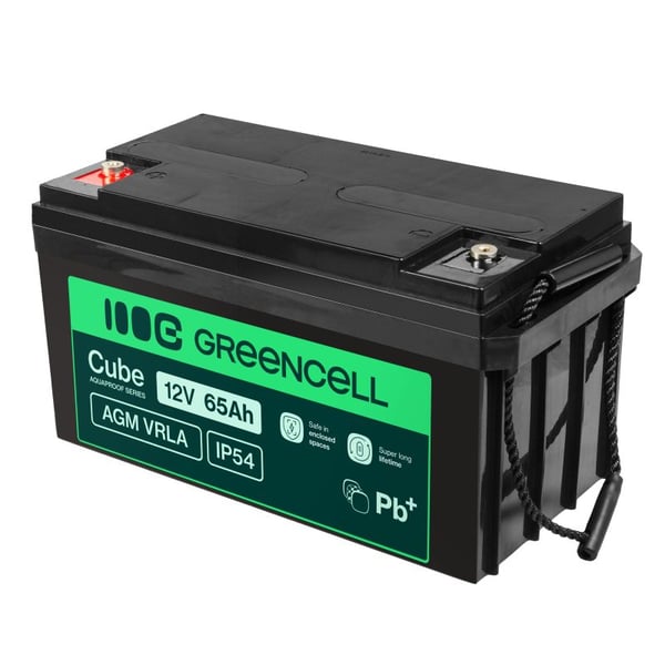 Green Cell AGM12V65AH-J, 12 V, 65 ah, 1 kpl, 5 vuosi/vuosia, Musta, Sealed Lead Acid (VRLA)