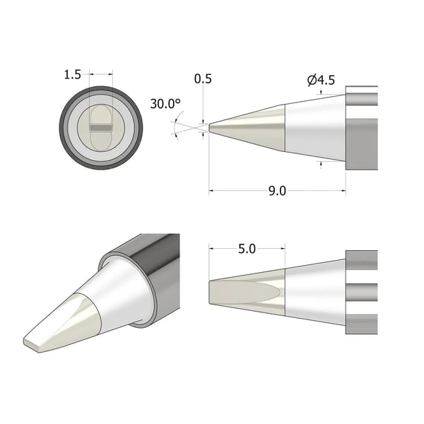iFixit IF145-498-3, Juotoskärki, FixHub Smart Soldering Iron, Metallinen, 100 W, 1 kpl, 1,5 mm