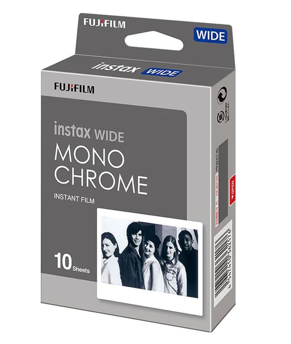 Fujifilm Instax Wide Monochrome - Svart/hvit hurtigvirkende film - instax Wide - ISO 800 - 10 eksponeringer