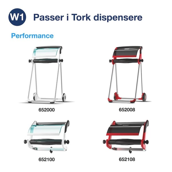 Torkduk Tork W1 Industrirulle 1-lagers 43 cm, grå
