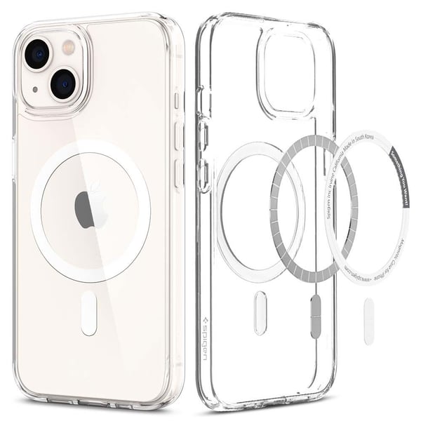 Spigen ACS03528, Etui, Apple, iPhone 13, 15,5 cm (6.1"), Gjennomsiktig, Hvit