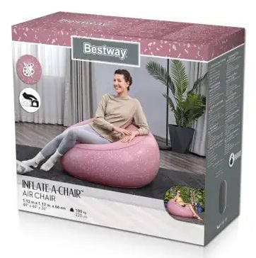 Bestway 75155, Vaaleanpunainen, Vinyyli, Velour, 100 kg, 1220 mm, 1220 mm