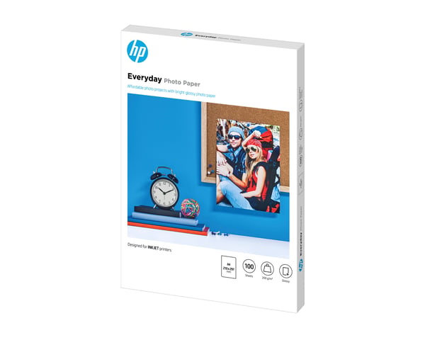 Fotopapir, HP Everyday Glossy, A4, 200 g, pakke a 100 stk