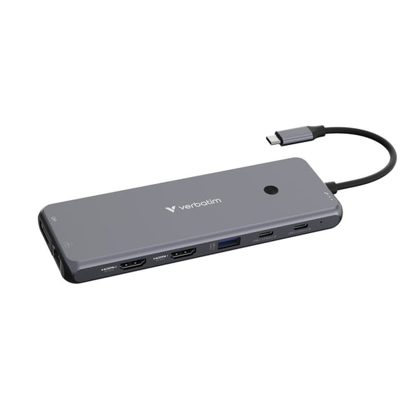 Verbatim CMH-13, USB Type-C, 3,5 mm, DisplayPort, HDMI, RJ-45, USB 2.0, USB 3.2 Gen 1 (3.1 Gen 1) Type-A, USB 3.2 Gen 2 (3.1 Gen..., 10000 Mbit /s,...