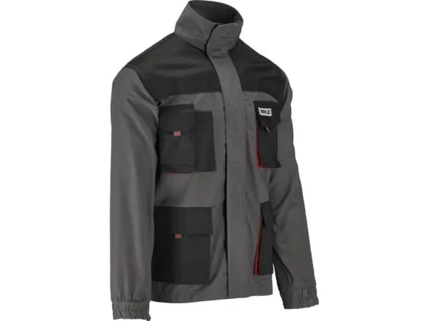 Yato YT-80284, Jakke, Mann, Grå, Rød, XXL, 4 lommer, Bomull, Polyester