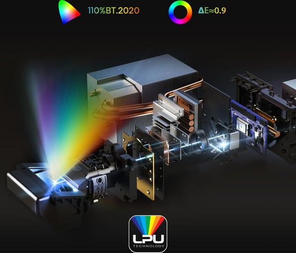Hisense PT1 4K-laserprojektori, 2500 ANSI-lumenia, 80–150 tuumaa, musta