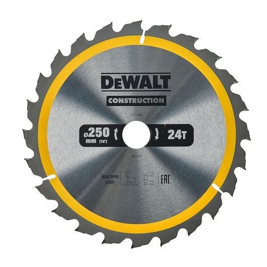 DeWALT DT1956-QZ pyörösahanterä rakennustöihin - 250 mm - 24T