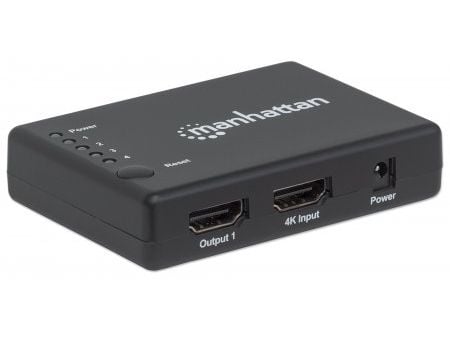 Manhattan 207706, HDMI, 4x HDMI, 4096 x 2160 pixlar, Svart, Plast, 15 m
