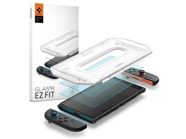 Spigen GLAS.tR EZ Fit, Skjermbeskytter, Nintendo Switch 2, Gjennomsiktig, Herdet glass, Blank skjermbeskytter, 9H
