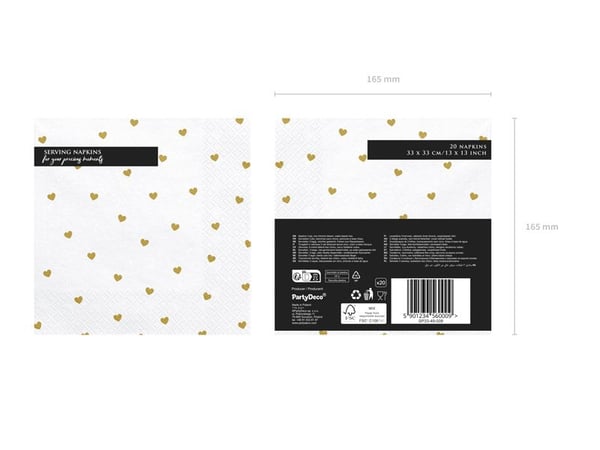 PartyDeco SP33-49-008, Valkoinen, Kulta, Paperi, Kuva, 330 mm, 330 mm, 16,5 cm