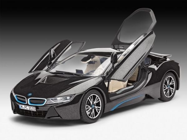 Revell modellbygge bil 1:24 - BMW i8 i skala 1:24, nivå 4, trogen reproduktion med många detaljer, 07008, 120 År