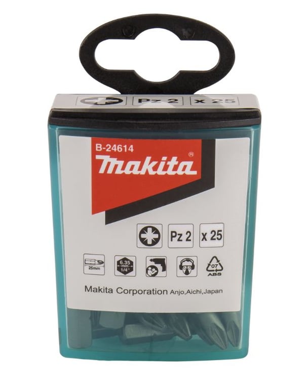 Makita B-24614, 3 stykker, Kors, 1/4", PZ 2, 25 mm