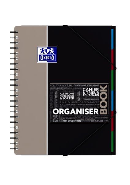 Oxford Student Organiserbook A4+, firkantet - 1 stk. - finnes i assorterte farger