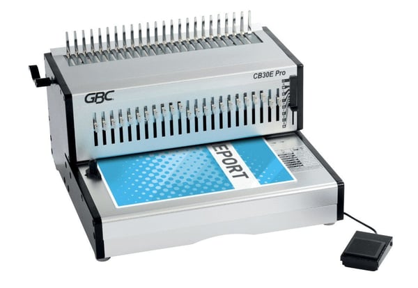 GBC CB30E Pro Heavy Duty elektrisk stanse- og spiralinnbindingsmaskin, Kapasitet 500 A4-ark, Kombi-bindemaskin, Elektrisk, 500 ark, Sølv