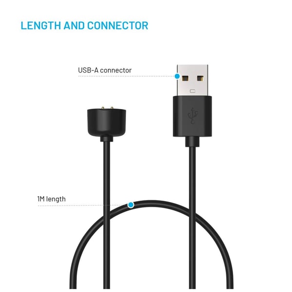 FIXED - Laddningskabel för smart klocka - 24 pin USB-C hane - 1 m - svart