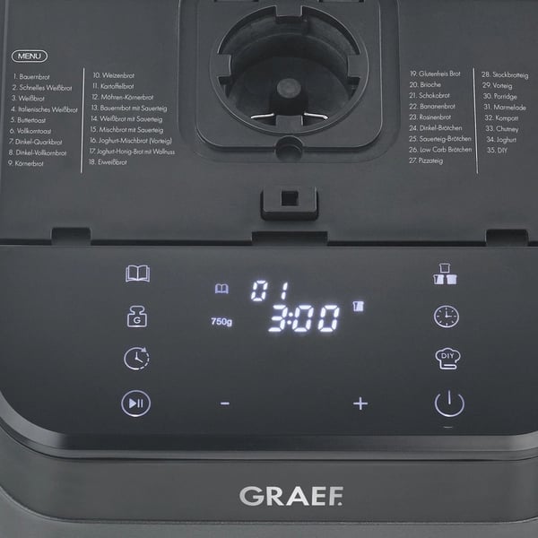 Graef BA806, 750 g, Timer, Variabel skorpebruningsinnstilling, Funksjon til å holde varmen, 520 W, Svart, Grå