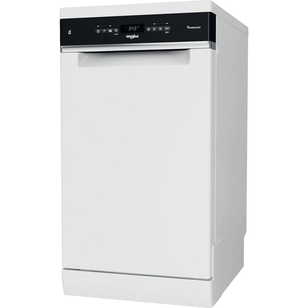 Whirlpool WSFO 3O23 PF, Frittstående, Slimline (45 cm), Hvit, Svart, Knapper, 1,3 m