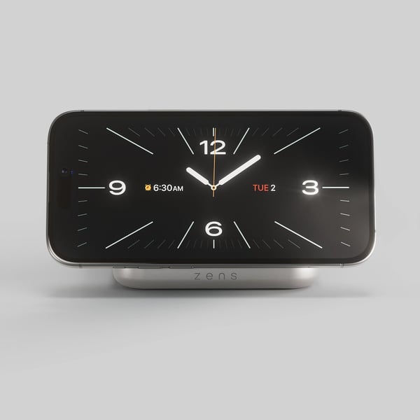 ZENS ZESC20W/00 magnetisk trådlös sängbordsladdare 15 watt Qi2, vit/silver