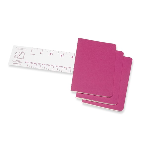 Moleskine Cahier, Monokromatisk, Lyserød, 64 ark, 70 g/m², Linieret papir, Universel