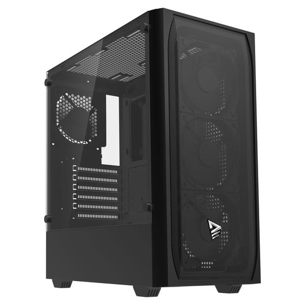 Savio Noctis Flow, Cube, PC, Svart, ATX, Micro ATX, Mini-ITX, Hjem/Kontor, 17 cm