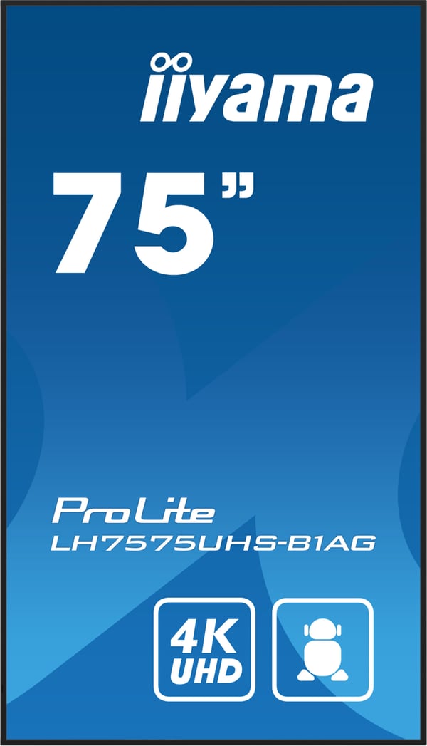 iiyama ProLite LH7575UHS-B1AG - 75" Diagonal klass LED-bakgrundsbelyst LCD-skärm - digital skyltning - med inbyggd mediespelare, SDM Slot PC - Andr...