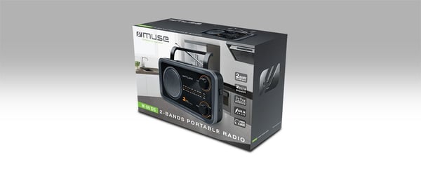 Muse M-06DS, Bærbar, Analog, FM, MW, 7,62 cm (3"), 3,5 mm, Sort, Grå