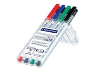 Whiteboardmarker Staedtler® 301 med 4 stk. ass. farver i plastetui