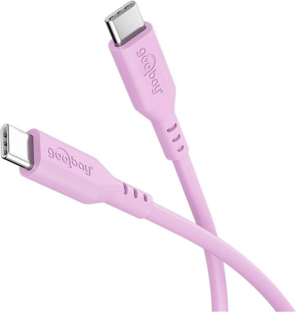 USB-C™ silikonkabel, 1,5 m, rosa