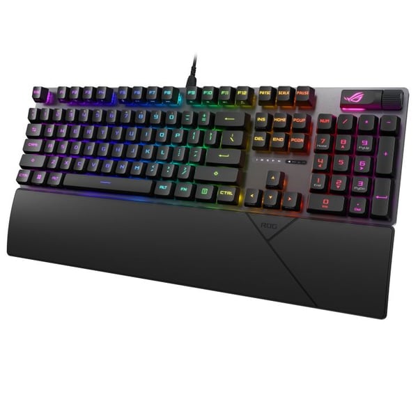 ASUS ROG Strix Scope II RX - Tastatur - 100% - full størrelse - bakgrunnsbelyst - USB - tastkontakt: ROG RX RED optisk mekanisk - sort