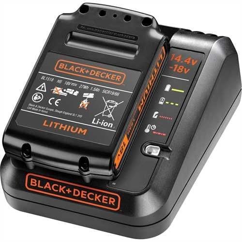 Black & Decker Power Connect - Batteriladdare + batteri - Li-Ion - 1.5 Ah - 1 x batterier laddas - 1 A - för BLACK+DECKER BCD003, BDCDC18, BDCDS18,...