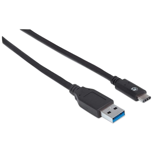 Manhattan 353373, 1 m, USB A, USB C, USB 3.2 Gen 2 (3.1 Gen 2), 10 Gbit/s, Svart