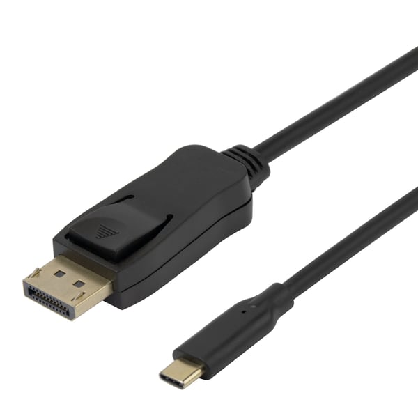 DELTACO - Adapterkabel - USB-C (hane) till DisplayPort (hane) - DisplayPort 1.4 - 1 m - dubbelriktad, 8K30 Hz (7680 x 4320) stöd - svart