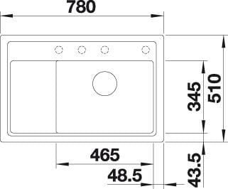 Blanco Zenar XL 6 S Compact-allas antrasiitti, automaattisella InFino-vesitulpalla, oikea allas (523774)