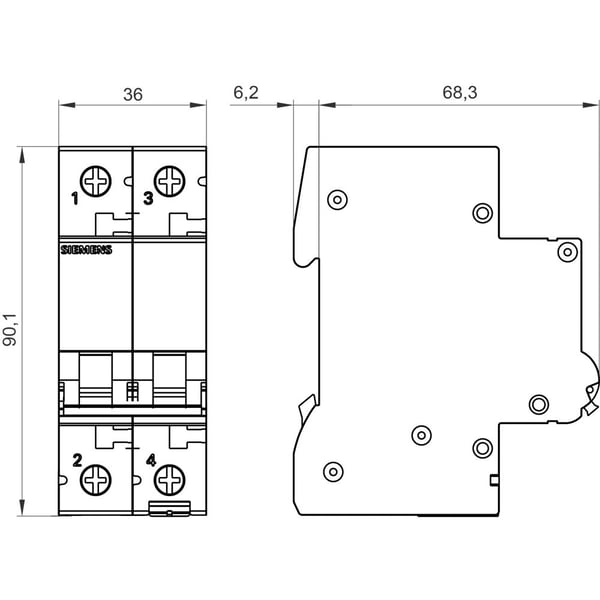 Siemens 5SL42068 5SL4206-8 Pienoisvirtakatkaisija 6 A 400 V