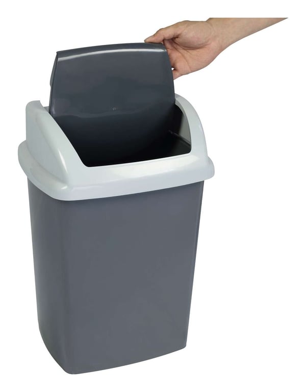 MAUL 9522487, 24 l, Rektangulär, Plast, Polypropylen (PP), Mörkgrå, Vit, Manuell, Plast