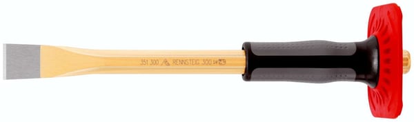 RENNSTEIG 351 350 1, Spademeisel, Flat meisel, Plast, Gummi, Svart, Grå, Rød, 350 mm, 26 mm