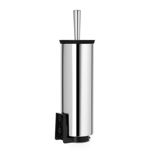 Toalettbørste, Brabantia, 12,5x11,5x43cm, Ø11,5cm, stål, plast/rustfritt stål, klargjort for veggmontering inkl. materialer
