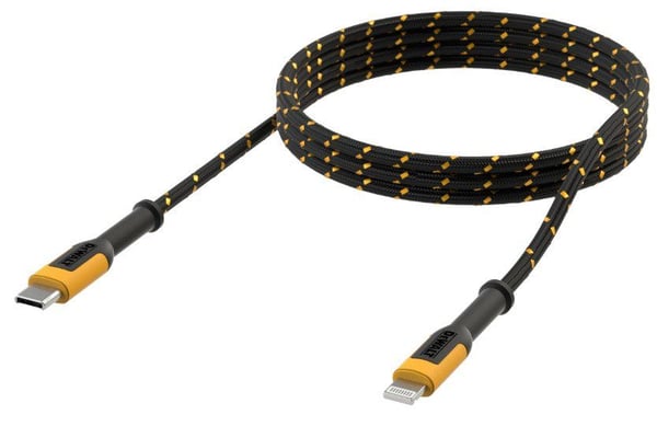 DeWalt kaapeli Lightning/USB-C 1.2m Kevlar vahvistettu