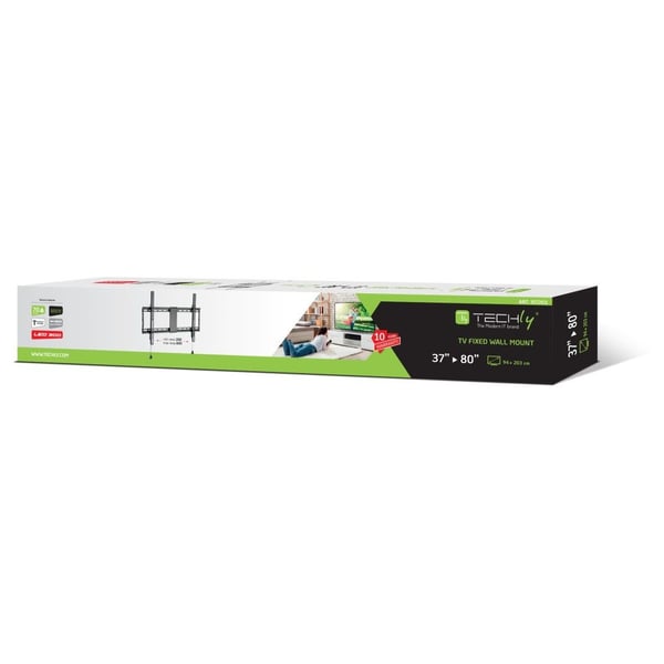 TECHly - Monteringssats (väggfäste) - fixerad - för LCD-TV/välvd LCD-TV - låsbar - svart - skärmstorlek: 37"-80"