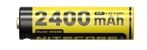 Nitecore NH2400, Batteri, Alle merker, Gult, Svart, 1,5 V, 3,6 Wh, 50,3 mm