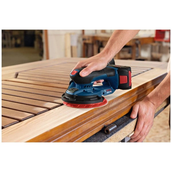 Bosch GEX 18V-150-3, Eksentersliper, Orbital, Velcro mappe, Blå, Børsteløs, 5000 RPM - SOLO