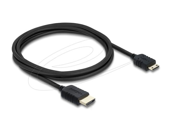Delock - Ultra High Speed - HDMI-kabel - HDMI hann til 19-stifts Mini-HDMI hann - 2 m - tredobbeltskjermet koaksial - svart - 8 K 60 Hz (7680 x 432...