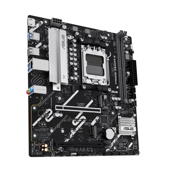 ASUS PRIME B840M-K - Moderkort - micro ATX - Socket AM5 - AMD B840 Chipuppsättning - USB 3.2 Gen 1, USB-C 3.2 Gen 1 - 2.5 Gigabit LAN - inbyggda gr...